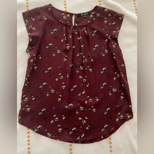 Alice Blue Burgundy Floral Blouse